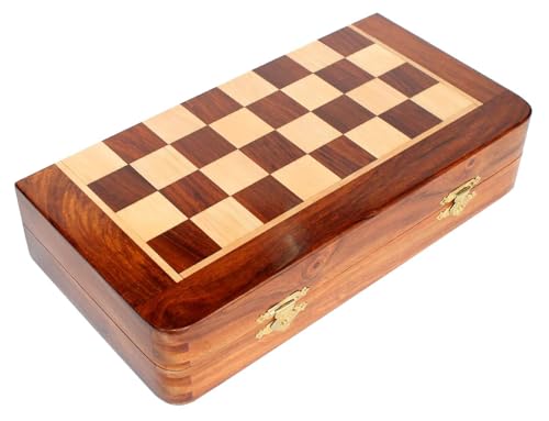 Image of 10 inch Premium Handcrafted Wooden Magnetic Chess Board Set, Folding Wooden-Style Chess Game for Kids & Adults, Strong Magnetic Pieces, Smooth Board, Travel-Friendly, Perfect for Learning