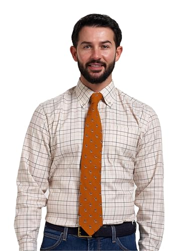 JACK PYKE - Seidenkrawatte mit Rebhuhn-Motiven - Senfgelb