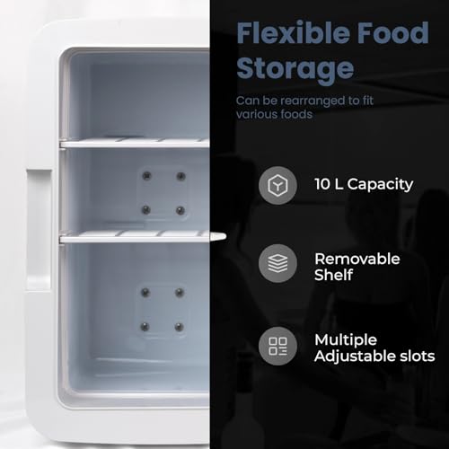 Image of KILIG Frio+ Mini Fridge | Portable Cooler & Warmer | 240V AC & 12V DC Power for Home & Car | Smart Temperature Control | Perfect for Food & Beverages, Travel, Skincare, Medicine | White