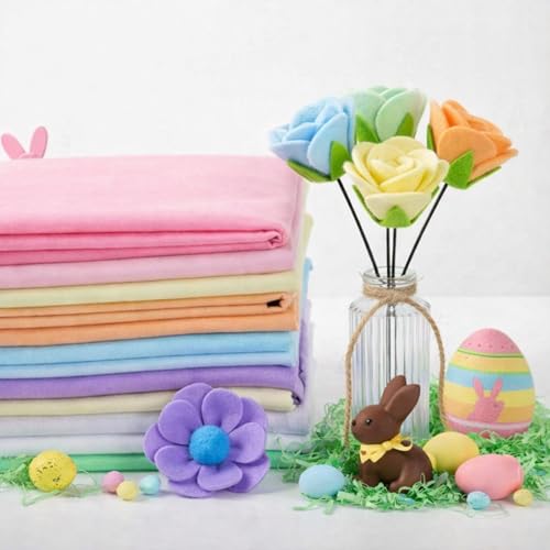 Image of WILLBOND 12 Pcs Large Felt Sheets 36 x 36 Inch 1.2 mm Pastel Series