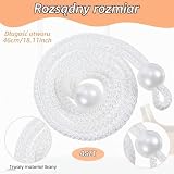 Tyqour 4 sztuki perłowe uchwyty do zasłon Boho, uchwyty do firanek, uchwyty do zasłon do zasłon w kolorze białym, regulowane, tkane uchwyty do zasłon, uchwyty do firanek do domu, salonu, biura