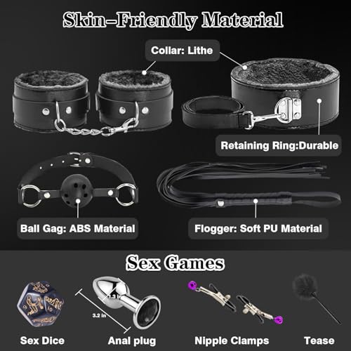 Image of BDSM Bondage Restraints for Adult Toys, 12 Pcs Bondage Gear and Accessories Sex Toys for Women and Couples
