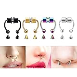 [Perfektes Design] Dieser magnetische Fake-Septum-Nasenring ist so cool und punkig. Sie sind gut zu verwenden als Nasenring, Helix-Ohrringe, Knorpelohrringe, Tragus-Ohrpiercing, Ohrringe und Septum-Ring. Diese magnetischen Fake-Septum-Nasenringe sind charmant, die Sie in der Menge attraktiv machen.