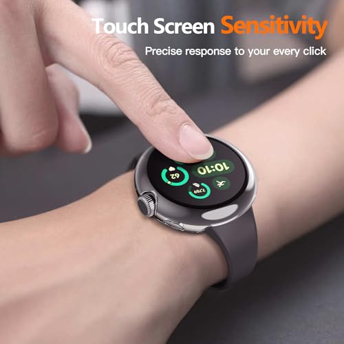 Image of Misxi 2-Pack Hard PC Case Compatible with Google Pixel Watch 3 (2024) 45mm, Easy Installation Lightweight Ultra-thin Protective Cover for Pixel Watch 3, Transparent