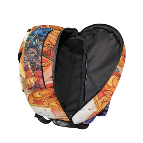 Abstract Colorful Mandala Flower (1) Laptop Backpack for Women Men, Personalized College Bookbag Travel Bag Casual Daypack back packs4