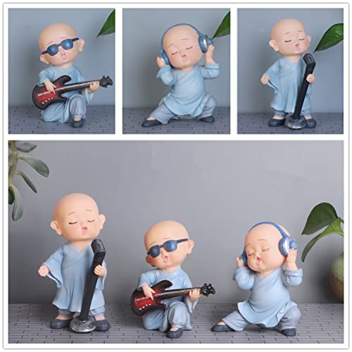 Set de 3 Figuras Buda Bebé Estatua Mini Resina miniatura 5