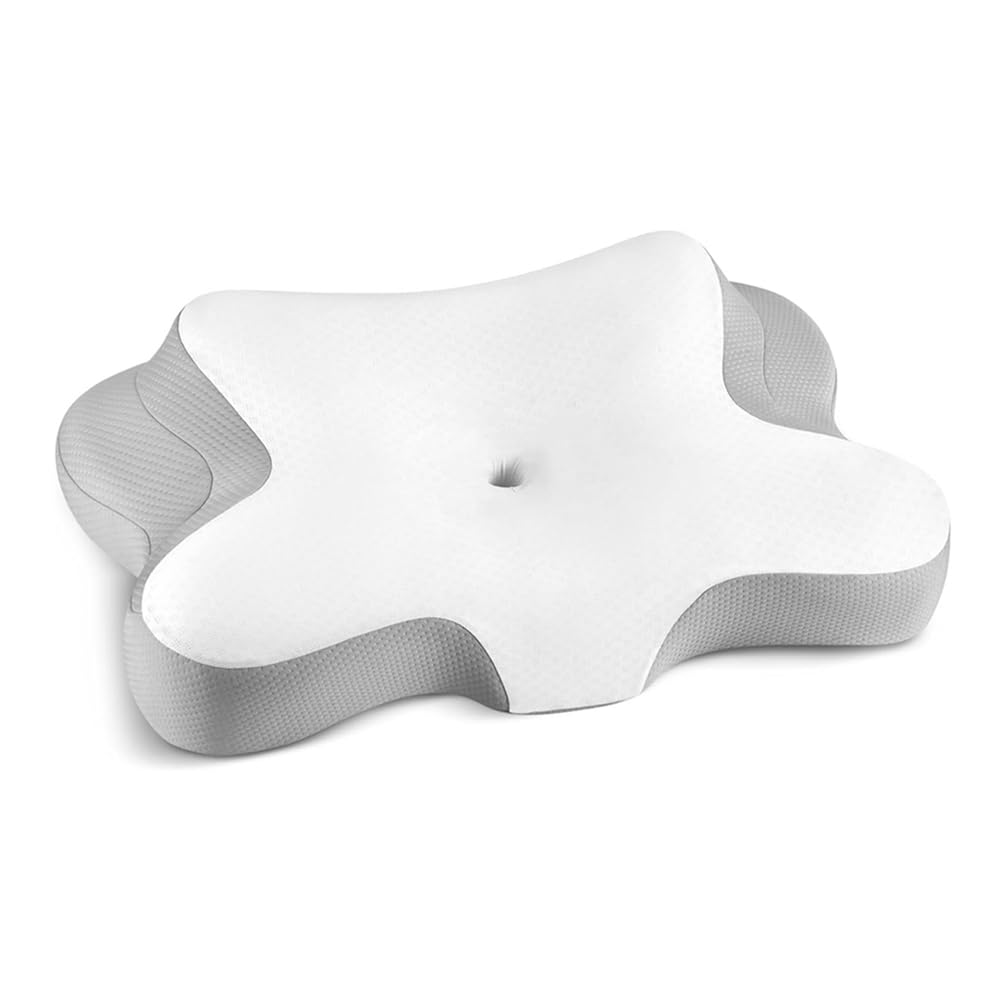 Ohulelks Cervical Neck Pillow - Ergonomic Memory Foam for Side, Back & Stomach Sleepers, Cooling Pillow for Pain Relief