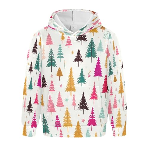 Kids Hoodies Sweaters Christmas Xmas Trees Hooded Sweatshirts with Big Pockets for Boys Girls B0400283