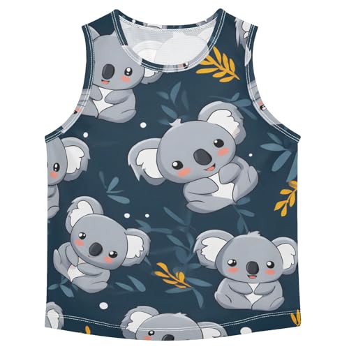 Boys' Tank Top Shirt Cute Koala Leaf Pattern Sleeveless T-Shirts
