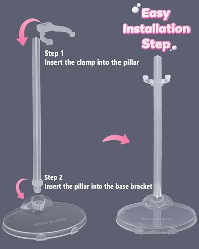 Image of 12 Pcs Adjustable Doll Stands - Transparent & Lightweight Display Rack for Dolls, Action Figures & Monsters