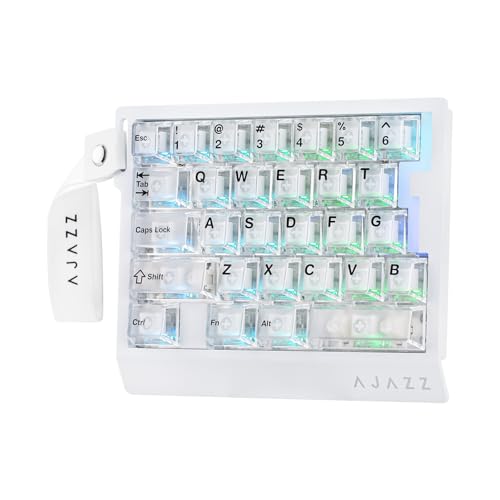 Image of MechLands AJAZZ AK029 One Handed Gaming Keyboard, 8Khz Polling, 29 Keys Rapid Fast Wired Keyboard, SOCD & DKS, Magnetic Switch, Adjustable Actuation, RGB Backlits, Aluminum Plate (White Transparent)