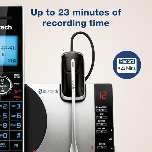 Image of VTech DS6771-3 Connect to Cell, Cordless Phone with Answering Machine, DECT 6.0 Headset+2 Handset Intercom, Bluetooth, Caller ID /Call Waiting, Expandable System - Silver /Black (Pack of 2)