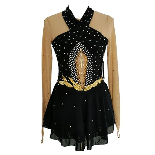 black and gold figure skating dress LIUHUO Ice Girls Long Sleeves Competition Perform Women Hand Diamond Around Neck : Clothing, Shoes & Jewelry italian-linen-pants Colour:White Tones tier quality. Vintagecanewood / 0