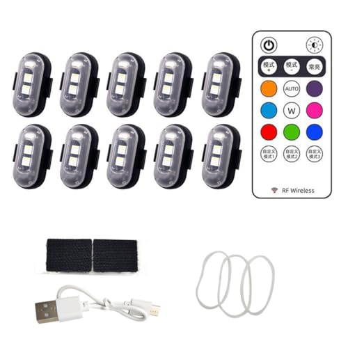 Jinmoioy LED ストロボライト 車 8色変化 バイクライト リモコン付き 防水 ライトキット セット 小型 点滅ランプ USB 充電式 車用 多機能 車外装飾 おしゃれ メモリー機能 非常信号灯 追突防止 汎用 車 自転車 バイク ドローン スト