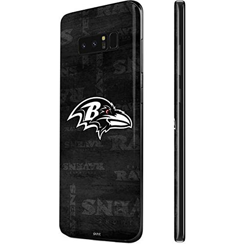 Skinit Decal Phone Skin Compatible with Samsung Galaxy Note 8 - Officially Licensed NFL Baltimore Ravens Black & White Design