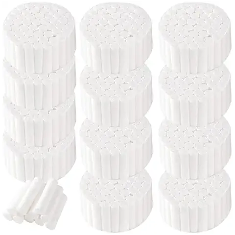 Annhua 600pcs Dental Gauze Rolls Cottons Pads 1.5 Inch, Dentist Cotton Rolls Nose Plugs Rolled Cotton Ball for Dental Clinic, Household - 100% Cotton|Absorbent and Solid Cover