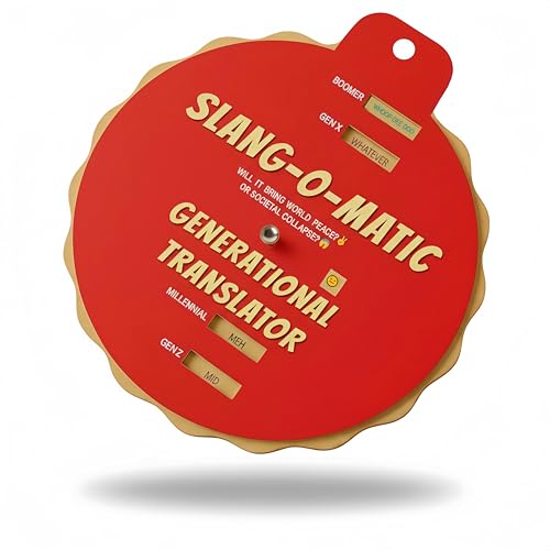 Slang-o-Matic Generational Slang Translator Wheel – Funny Cross-Gen Slang Decoder for Boomers, Gen X, Millennials & Gen Z – Recyclable Language Learning Tool for Teachers, Classrooms, Offices & Gifts