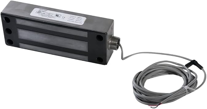 Securitron Face Mount Magnalock Electromagnetic Lock with Conduit, 1200lbs Holding Force, 12/24VDC M62FG