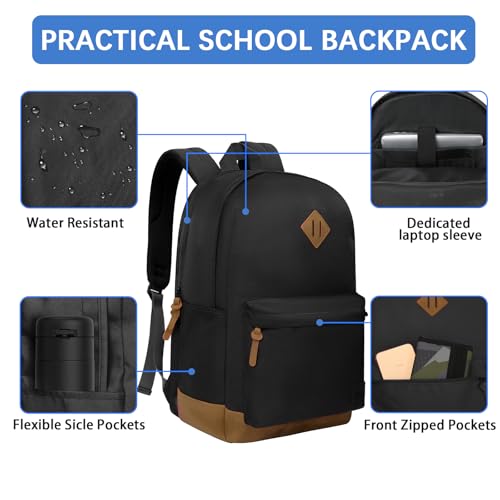 Image of Goloni Backpack for Men, Travel Laptop Backpack Fits 17.3 Inch Laptop, Large Work Business Backpack, Water Resistant,Black
