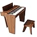 Piano en Bois pour Enfants, Jouets d'orgue électroniques, Peut être joué, Piano à la Maison en Bois pour débutants pour Enfants, entraînement au Sens de la Musique, qualité sonore Claire,Marron