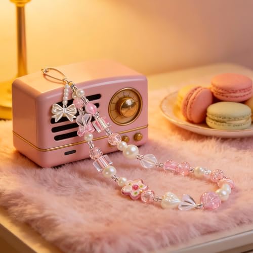 Image of Beaded Camera Wrist Strap Cute Digital Camera Charm Lanyard, Phone Wristlet Charms, Phone Chain for Camera