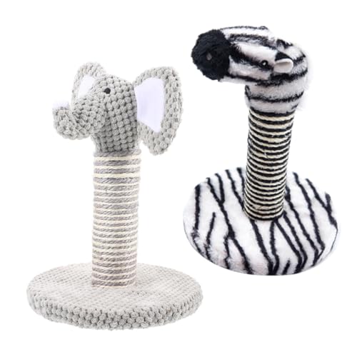 Kit de 2 postes rascadores para gato con sisal natural miniatura 1