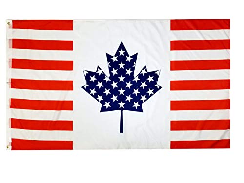 High Supply USA Canada Friendship Flag with Double Stitched Edges, 100% Polyester Fabric, and Brass Grommets US Canada Friendship Flag 3x5 Foot USA Canada Flag
