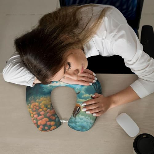 Almohada de viaje espuma viscoelástica U cómoda miniatura 6