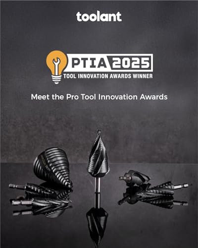 Image of toolant Gigantic Step Drill Bit(Pro), 1 /4 inch - 2-1 /2 inch(15 Step Size), 1 /2 inch Shank Unibit Step Drill Bit for Metal, Aluminum, Plastic
