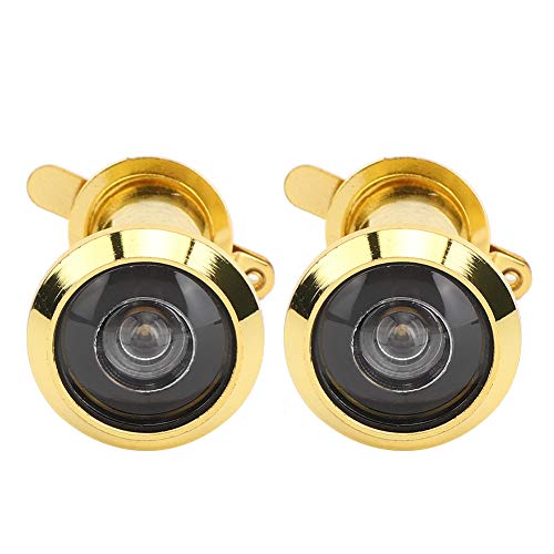 CHICIRIS Mirillas para Puerta, 2 Piezas Visor de Puerta, Ángulo de Visión de 220 Grados Anti-Robo, Mirilla con Cubierta Trasera para Seguridad en Hogar y Hotel, Color Dorado miniatura 7