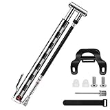 Bike Pump Portable Mini Bicycle Floor Pump 160 PSI Aluminum Alloy Tire Pump with Pressure Gauge & Deflation Valve, Fits Presta & Schrader, Compact & Lightweight