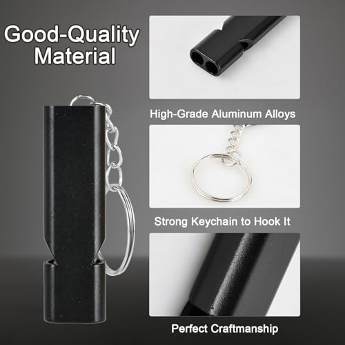6 Stück Trillerpfeife, Signalpfeife Trillerpfeife Laut Notfall, Trillerpfeifen Metall Notfallpfeife mit Schlüsselanhänger, Schiedsrichter Outdoor Notfall Survival Pfeife für Camping Jagen Wandern – Bild 4