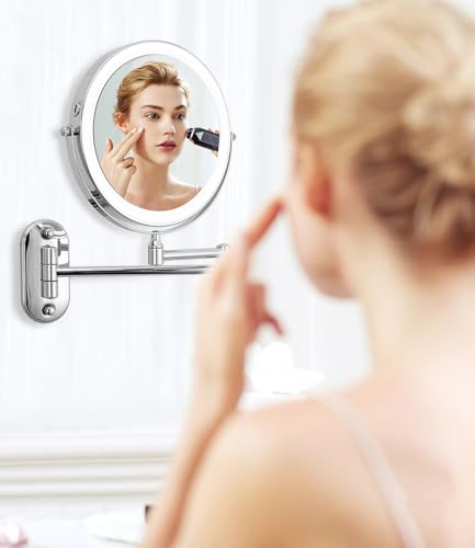 Zhufas-Montaje-en-pared-con-iluminacion-espejo-aumento-1X10X-espejo-de-maquillaje-regulable-espejo-de-pared-para-bano-y-hotel-con-iluminacion-luces-de-3-colores-giratorio-360espejo-de-afeitar Zhufas Montaje en pared con iluminación espejo, aumento 1X/10X, espejo de maquillaje regulable, espejo de pared para baño y hotel, con iluminación, luces de 3 colores, giratorio 360°,espejo de afeitar