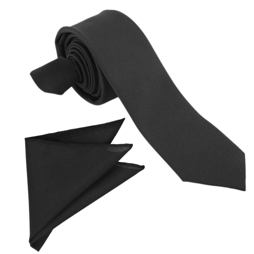 Solid Color Slim Microfiber Tie-Matte Finish Tie for Men, Boys, Gents-Formal & Casual Wear-Combo Pack