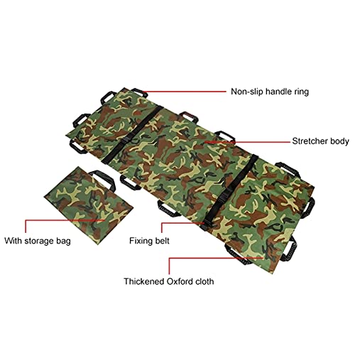 Brancard souple pliable et portable avec 12 poignées - Brancard de secours d'urgence en tissu Oxford pour les premiers secours, les hôpitaux, les cliniques et l'usage domestique - Livré avec