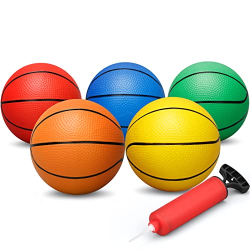 Dilabnda 16CM Rubber Basketball, Colorful Kids Mini Toy Basketball, Children's Rubber Basketball