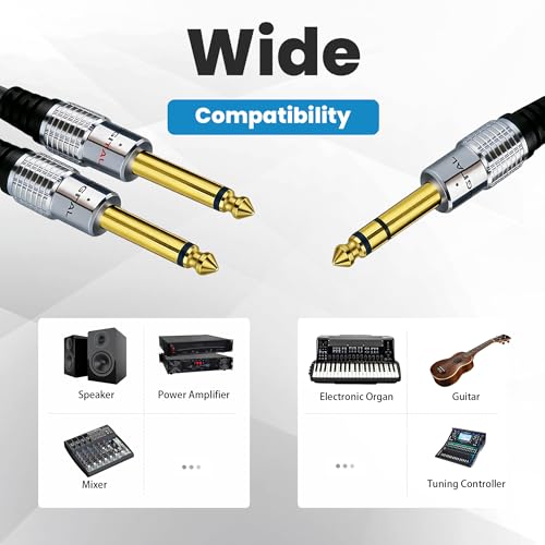 Cable divisor de audio 6.35mm Y splitter 0.5m miniatura 2