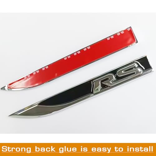 Image of 3D Raised RS Side Fender Emblem Metal Right & Left with Adhesive Backing Fits for Camaro Series Automotive Decoration(Black)