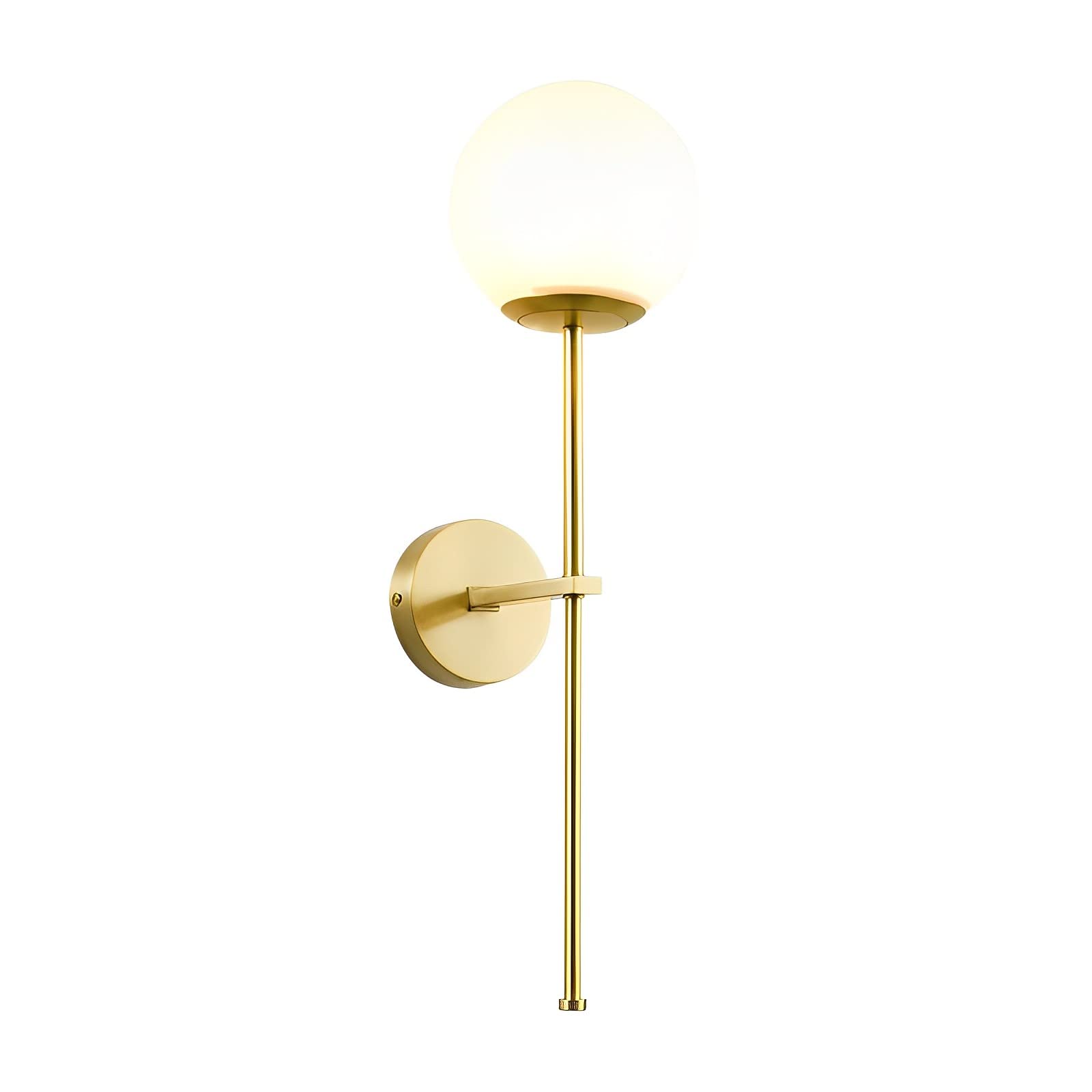 MESOVFCA Glass Globe Wall Sconce Lamp - Modern Wall Mounted Light Golden Antique Brass Wall Light Fixture for Or Living Room Bathroom Bedroom and Hallway Wall Sconce Lighting