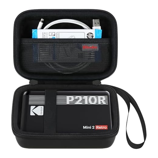 Elonbo Carrying Case for KODAK Mini 2 Retro 2x3” P210R 4PASS Portable Photo Printer, Kodak Mini Instant Digital Camera Hard Travel Bag Storage Holder, Pocket Fits Film Cartridge, Black