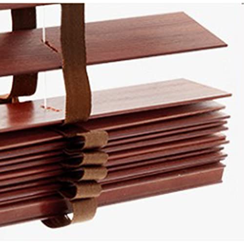 Blackout Venetian Blinds, Real Wood Blinds for Windows, Indoor and Outdoor Horizontal Blinds, 60/70/80/90/100/110cm Wood Venetian Shades,WxH-90x200cm/35.5 * 79in
