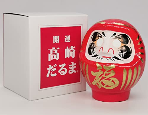 Muñeco Darumadoll japonés rojo de papel 9.5 cm miniatura 5