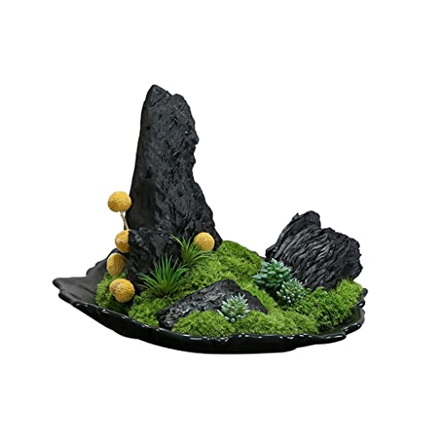 Arbre artificiel intérieur avec pot en céramique et mousse plante verte pour maison
