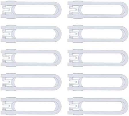 Sliding Cabinet Child Safety Locks-GRANDOTO U Slide Door Locking for Childproof Safe Latch & Baby Proofing Lock for Wardrobe,Kitchen,Bathroom,Drawer,Fridge,Cupboard Doors Knobs & Handles(10Pack White)