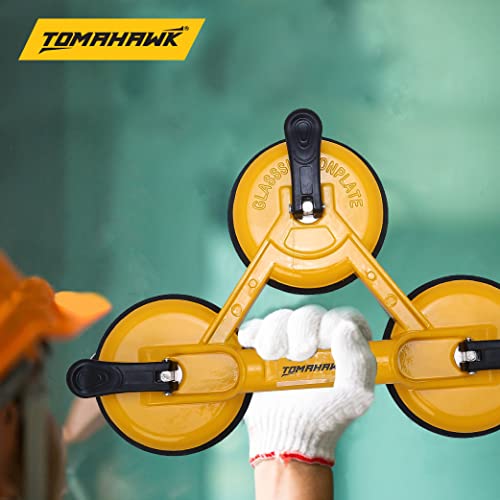 Image of TOMAHAWK TGSC 3 Glass Vacuum Suction Cup with Aluminium Handle for Lifting and Moving Heavy Glass Sheets, Body Panels and many more - Pack of 1 | Heavy Duty & Durable Build