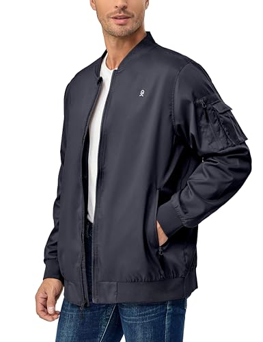 Image of Little Donkey Andy Men's Lightweight Bomber Jacket Causal Fashion Flight Windbreaker Fall Spring Outdoor Coat