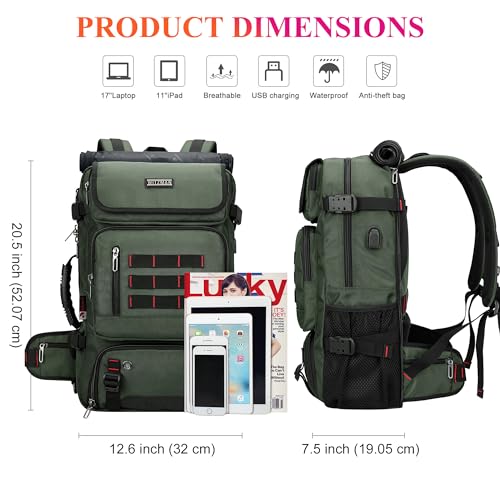 Image of WITZMAN Carry on Travel Backpack for Men Airline Approved Convertible Nylon Luggage Backpack