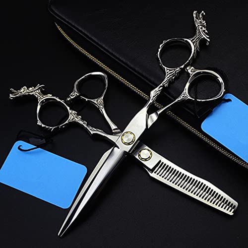 Tijeras De Peluquería Profesionales De 6 Pulgadas, 440C, 9Cr13, con Mango De Dragón, para Cortar El Pelo, Entresacar Y Peinar.
