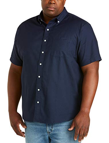 Amazon Essentials Men's Short-Sleeve Pocket Oxford Shirt Shirt, -Navy, 4XL