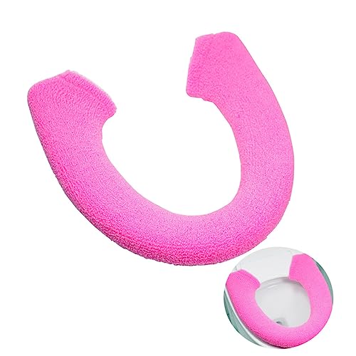 HOLIDYOYO Red Gel Toilet Seat Cover Plush Cover Pad Snap Button for Easy Install